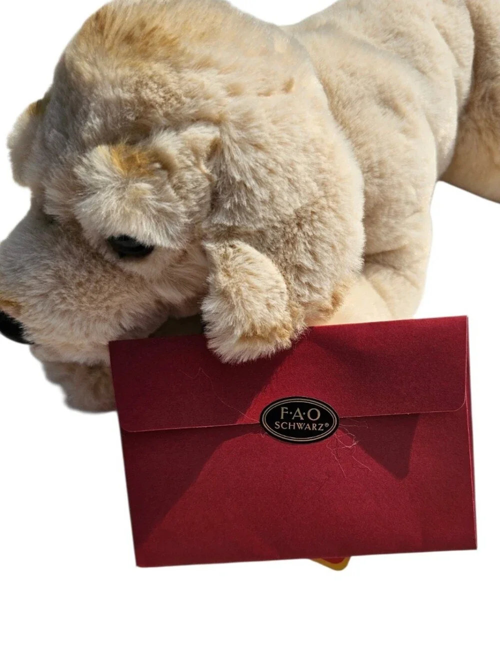 FAO Schwarz 10-inch Labrador Golden Retriever Plush Toy With Pet Adoption Cert